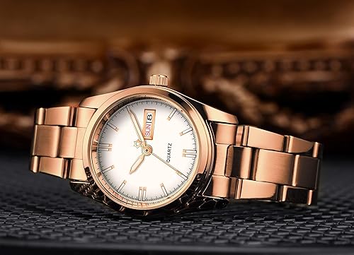 Miniatura 5 de carlien Relojes de lujo para mujer, calendario impermeable luminoso, reloj de pulsera de cuarzo para mujer