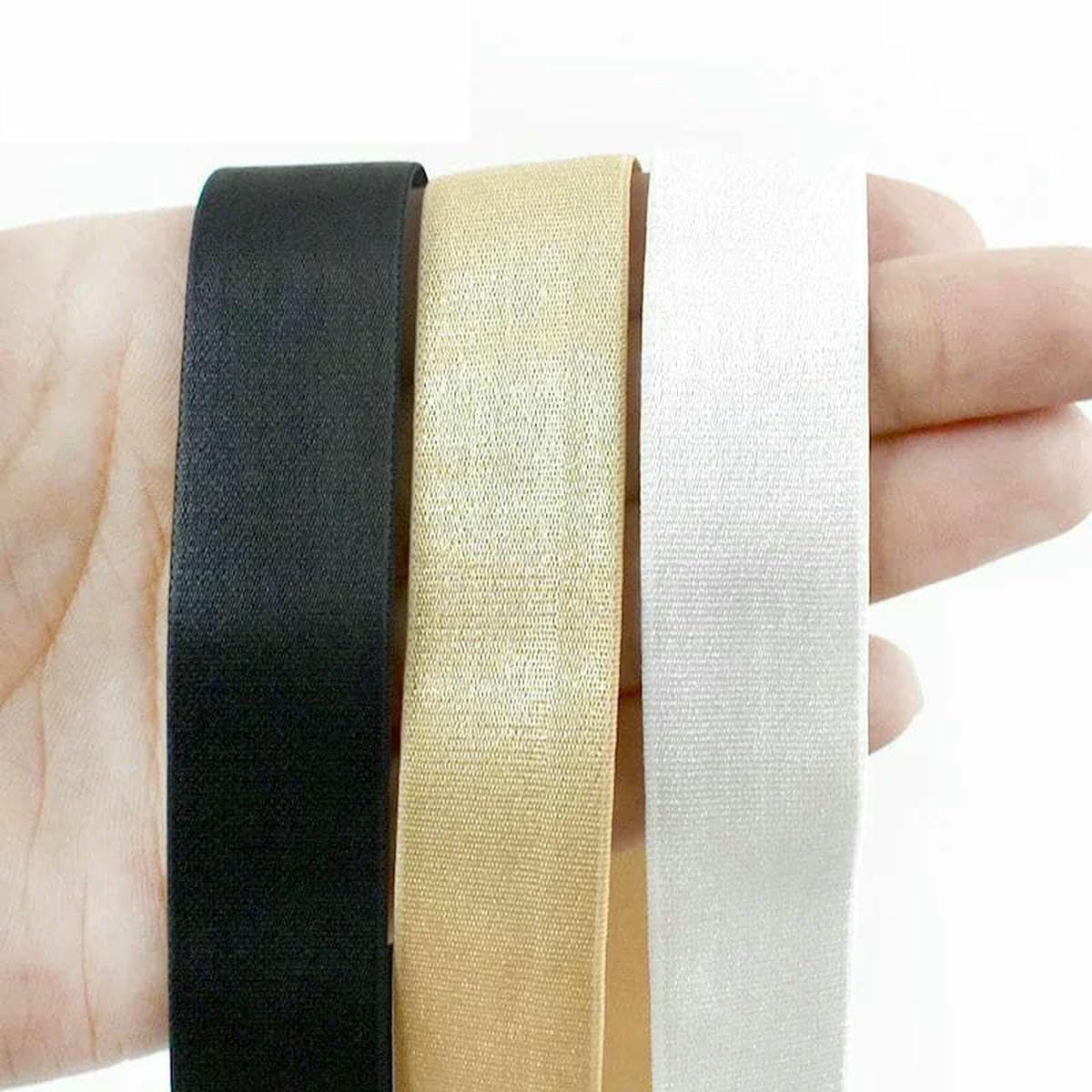 Elastyczna taśma nylonowa, Nylon Elastic Bands 6-30mm 10-50 meters Multicolor Sewing Accessories(Black01 12mm,50Meters)