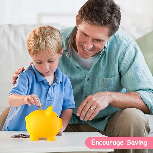 Miniatura 8 de Alcancía de plástico irrompible, alcancía para niñas y niños, tamaño mediano, regalos prácticos para cumpleaños, Pascua, Navidad (verde)