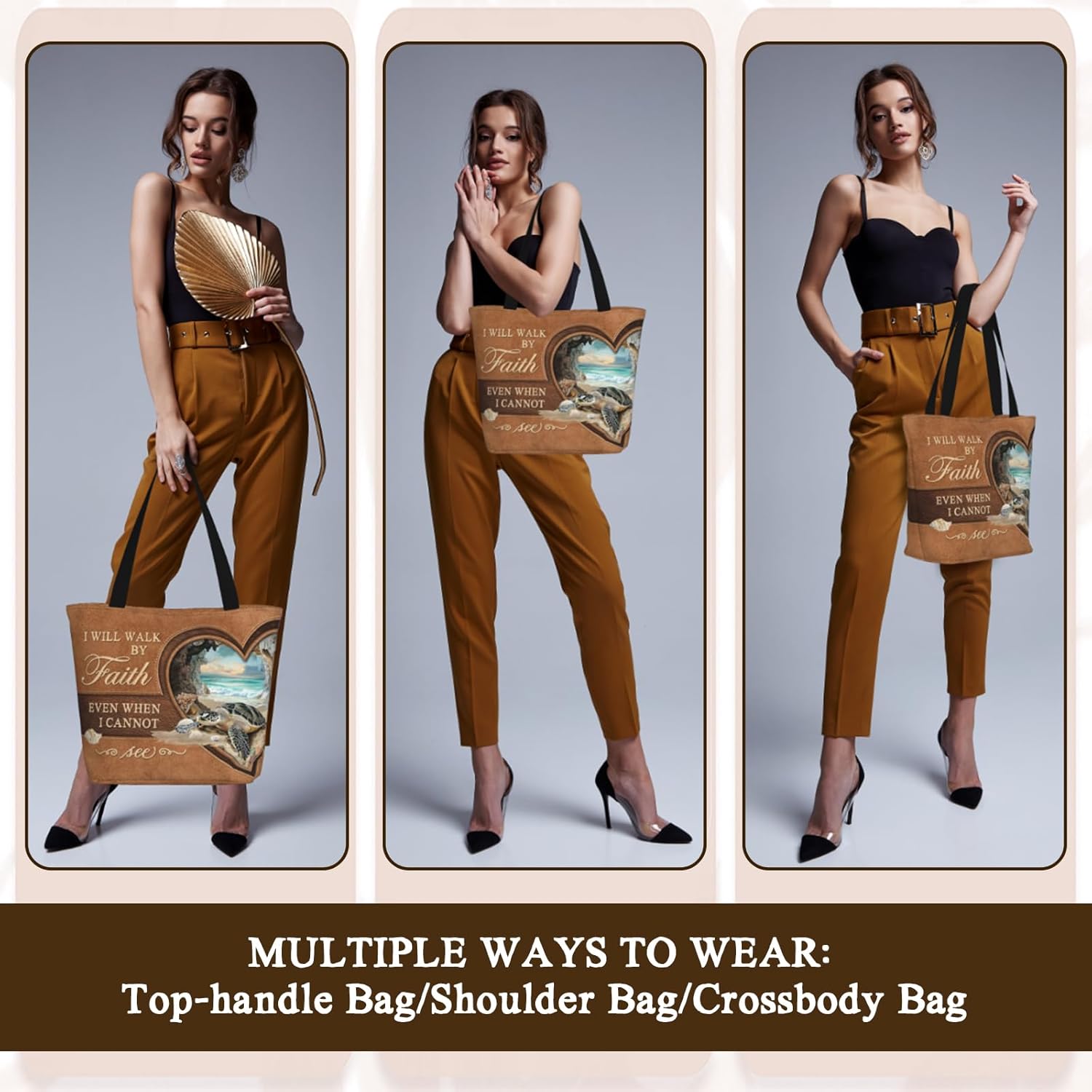 Bible Tote Bags for Women Christian Tote Bag Church Shoulder Bag Inspirational Bags With Zipper Bible Verse Gifts - Image 6