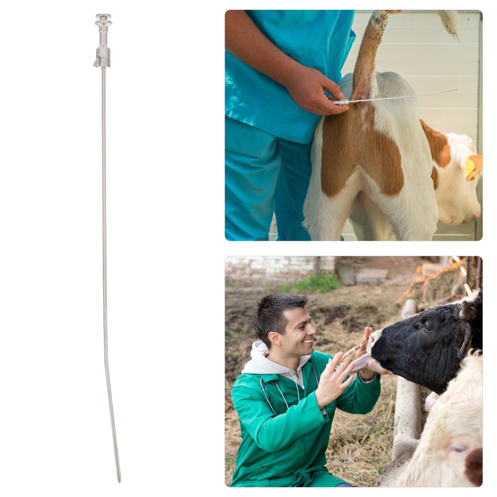 balacoo Cattle Artificial Insemination Rod Stainless Steel Tool for Livestock Insemination Easy to Clean for for Efficient Use