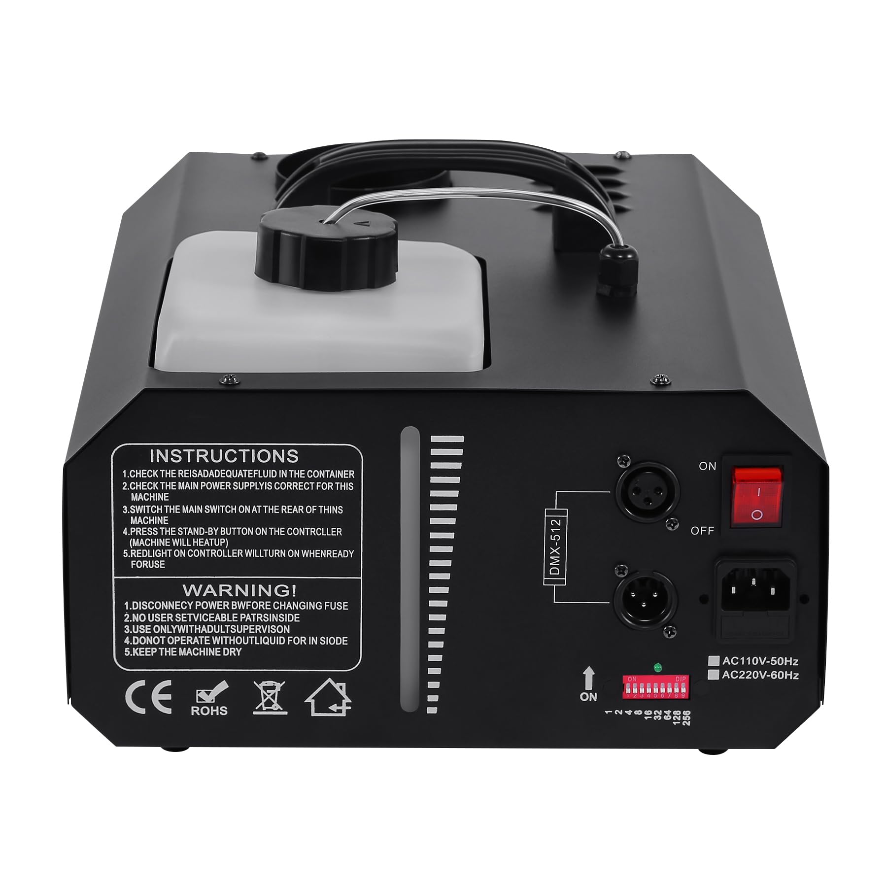 Ridgeyard 2 CONFEZIONI macchina del fumo da 1500W con telecomando wireless DMX macchina del fumo per matrimonio, festa, teatro, Halloween, Natale, e serbatoio da 2L, copertura nebbia portata 10-100 mq