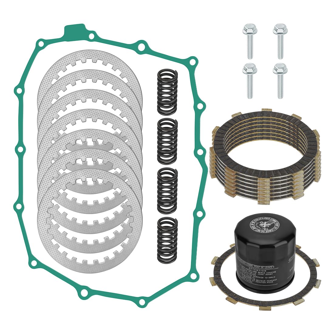 Kit de discos de embrague con junta compatible con Honda Shadow ACE Spirit 750 1998-2003 22201-MAV-000 22321-MN8-000 15410-MFJ-D01