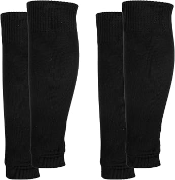 Grevosea 2 Pairs Shin Guard Sleeves, Pre Cut Soccer Sleeve Socks Football Basketball Leg Sleeves for Men Women Youth Adults