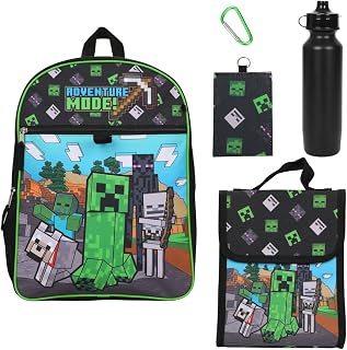 Minecraft Adventure Mode Youth 5-Piece 16" Backpack Set