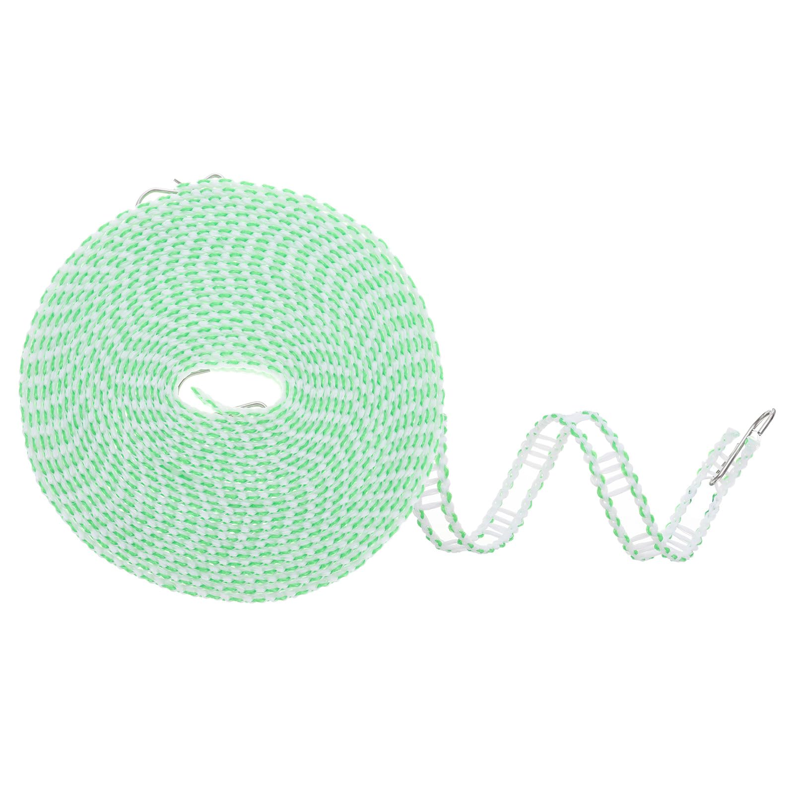 sourcing map Windproof Clothesline, 8M 26ft Plastic Non-Slip Clothes Drying Rope Portable Travel Clothesline for Courtyard Outdoor Laundry Camping, Green