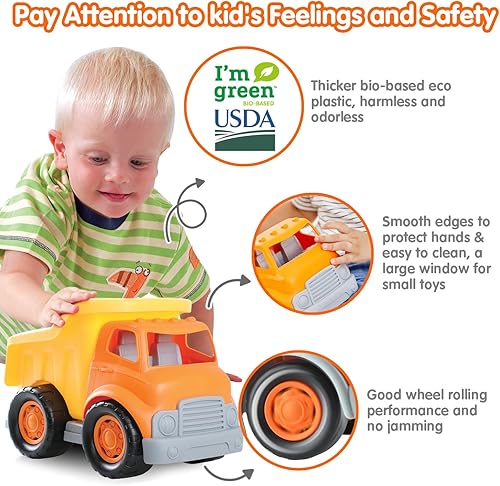 Miniatura 10 de PLAY Camión de basura ecológico, 2023 nuevo Certificado USDA Sin BPAftalatoPVC, camión de basura bioplástico reciclado, juguetes para niños de 1 a 4