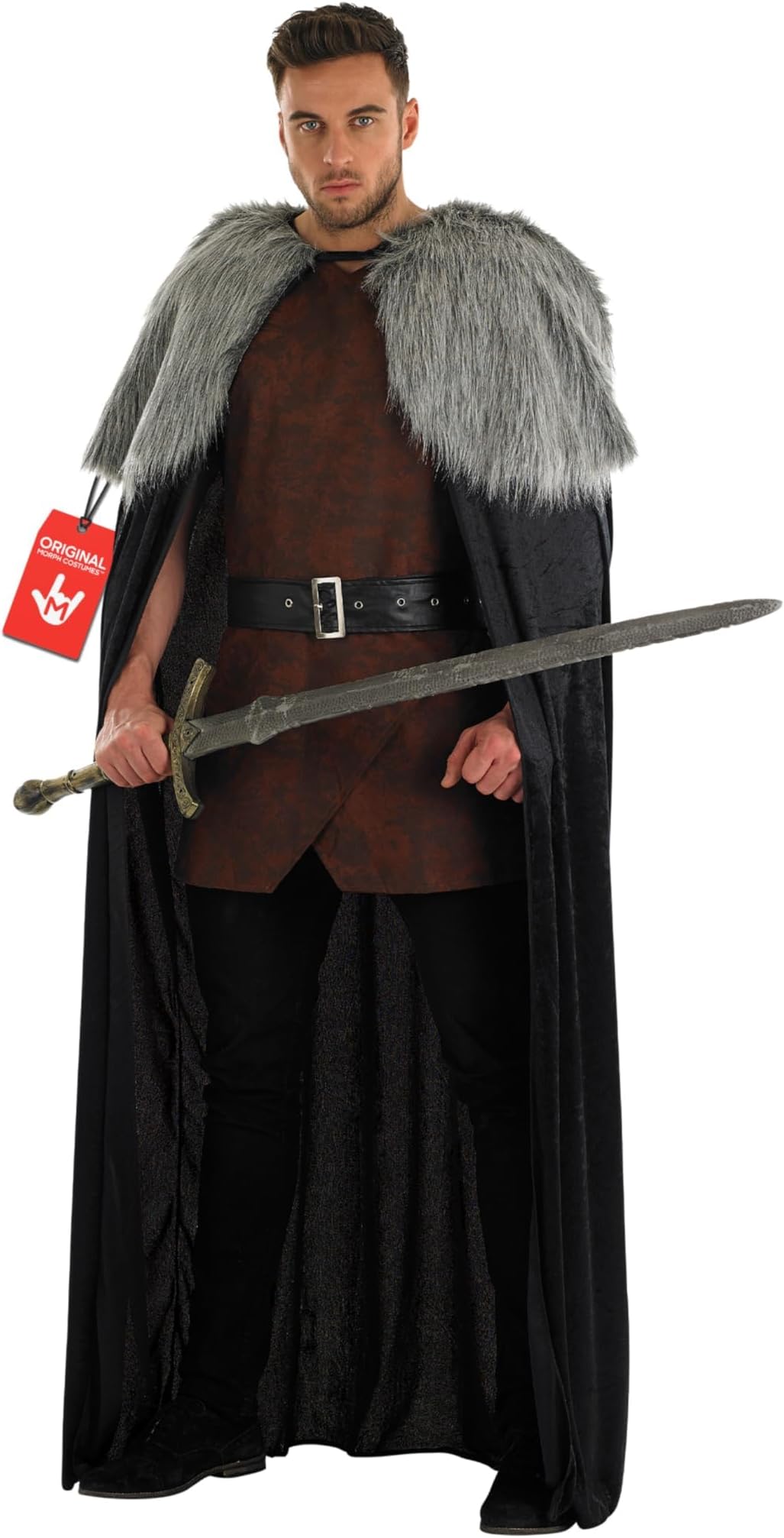 Fun Shack Fur Cape Costume Men Viking Cloak Medieval Outfit for Themed Parties and Halloween Celebrations, One Size