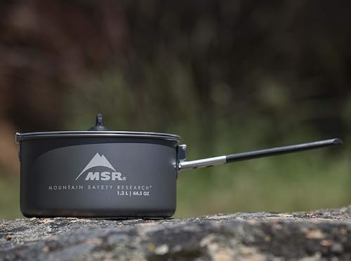 Miniatura 6 de MSR 1,3 litros antiadherente de cerámica recubierto solo camping cocina olla negro