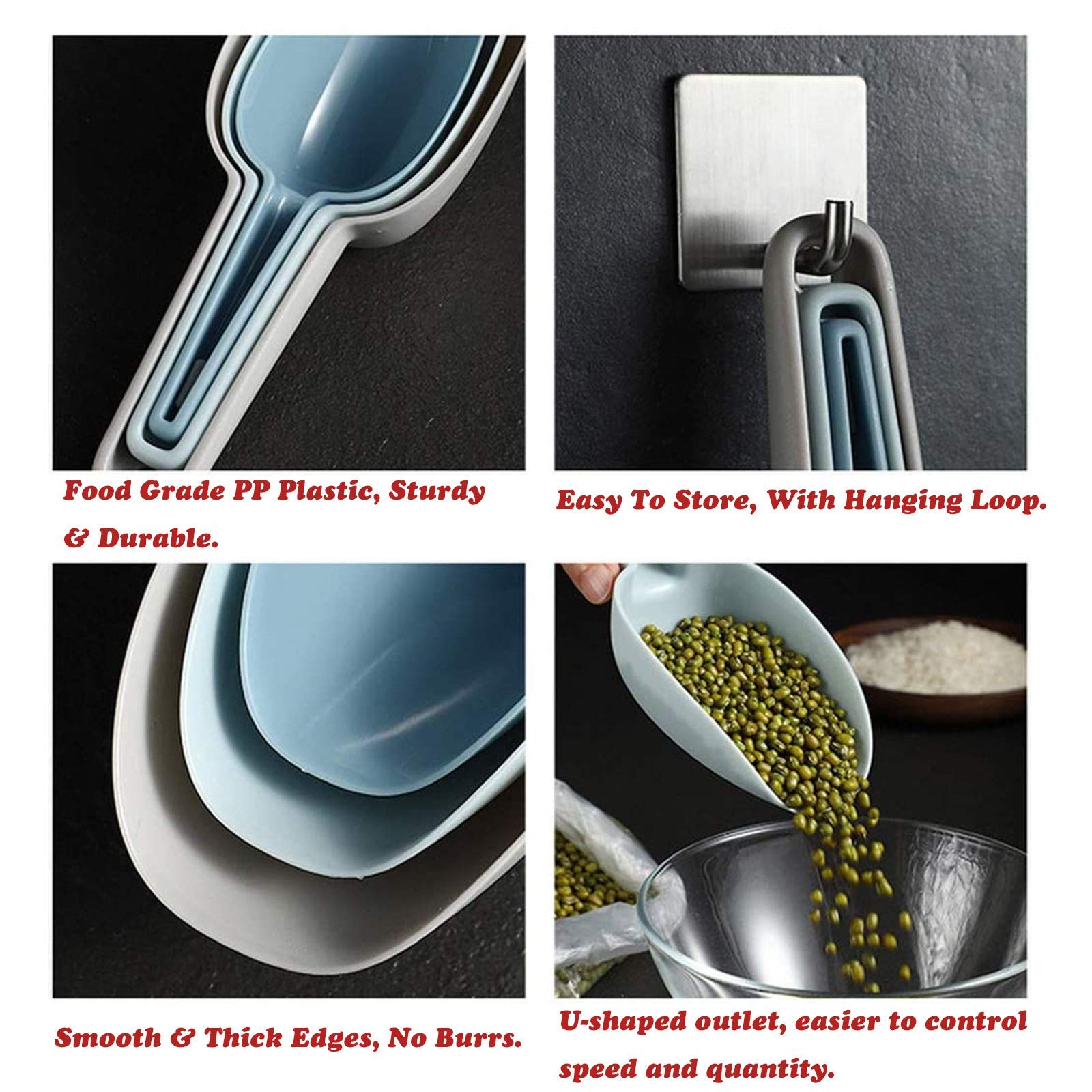 UKCOCO Kunststoffschaufel Rot - Vielseitige Scoop Für Küche & Bar