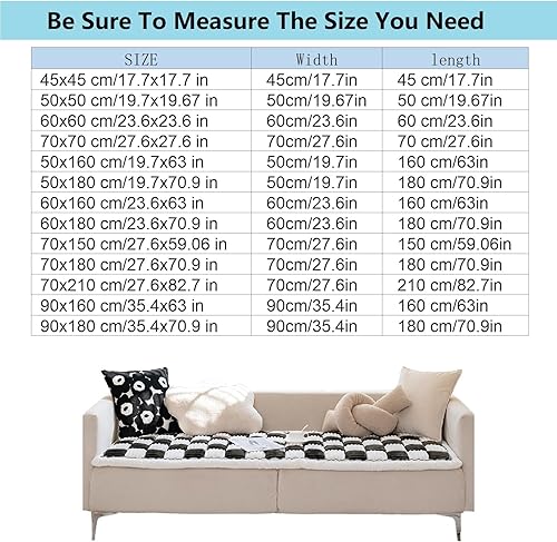 Miniatura 2 de Yoovat Funda de sofá divertida mágica para sofá, funda protectora de algodón para jardín, a cuadros, color crema, cuadrada, grande a cuadros, para