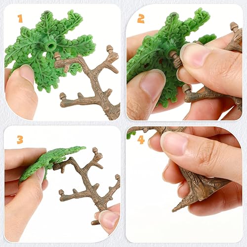 Miniatura 4 de Modelo de árbol paisajístico, mini ciprés de pino, paquete de 3 para bricolaje, diseño de tren, decoración de mesa de arena y decoración de oficina