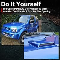 Vista 4 de Cubierta de ventilación de flujo de aire para automóvil, decorativa y universal; cubierta adhesiva para capó, color negro