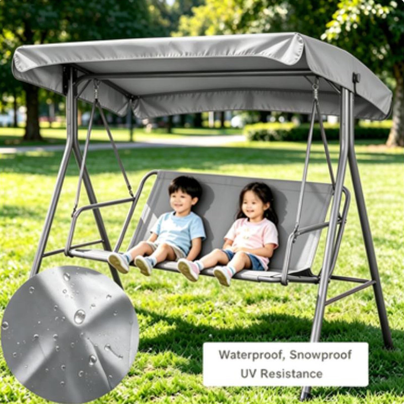 900D Funda de Asiento de Jardín para Mecedora, Funda de Asiento de Columpio de Repuesto, Impermeable y Anti Desgarro, 2 y 3 Plazas(62x20x20in/158x52x52cm)