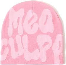 Beanie Y2k Hat Acrylic Knit Skull Cap MEA Culpa Graphic Beanies Design Winter Warm Hats for Women Men
