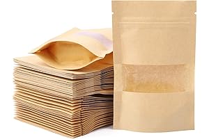 100pcs 3.5 x 5.5 inch Kraft Paper Treat Bags with Window