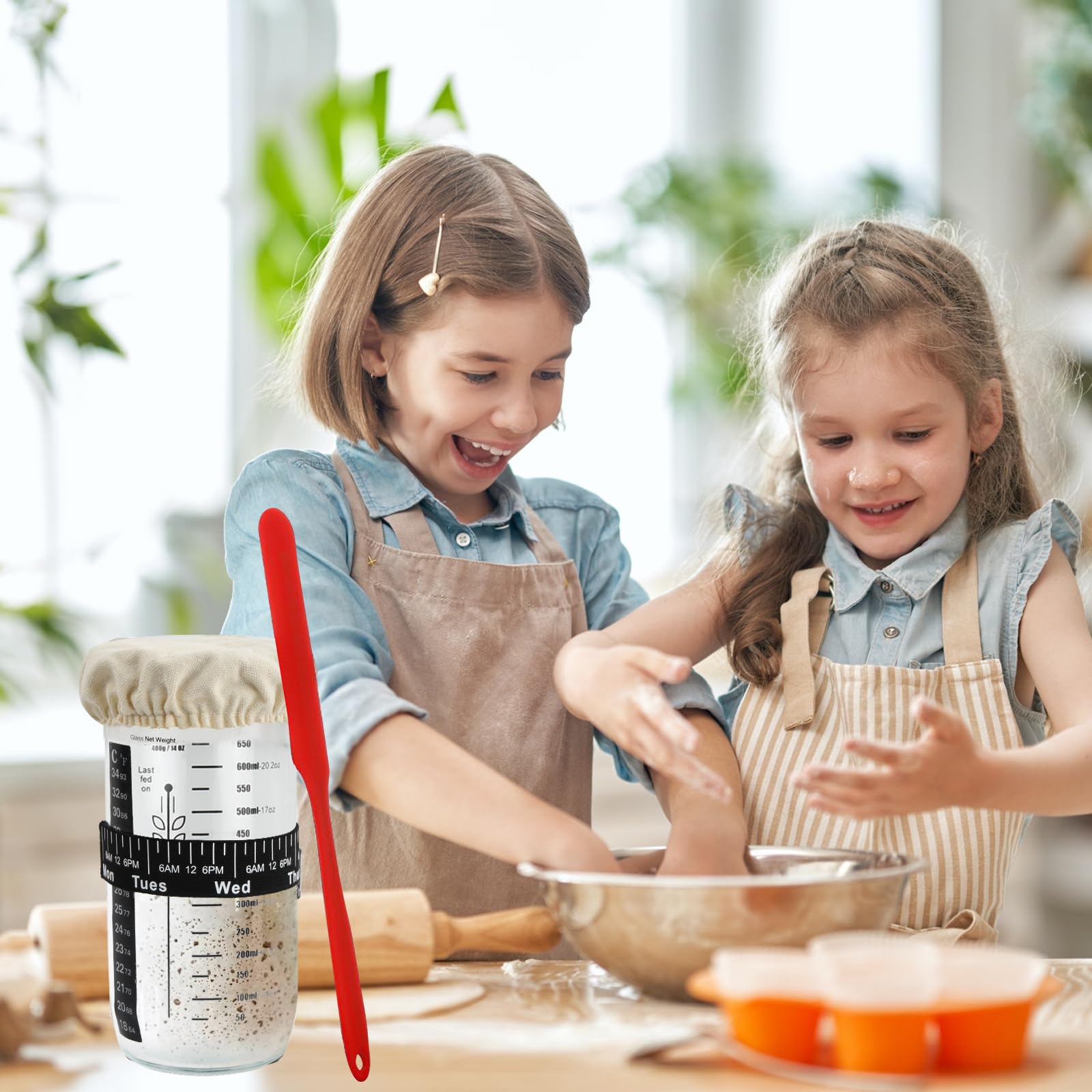 Zosenyer Barattolo Per Lievito Madre 730ml – Kit Completo Con Termometro, Panno, Spatola E Spazzola, Per Panificazione Professionale Fai-da-te
