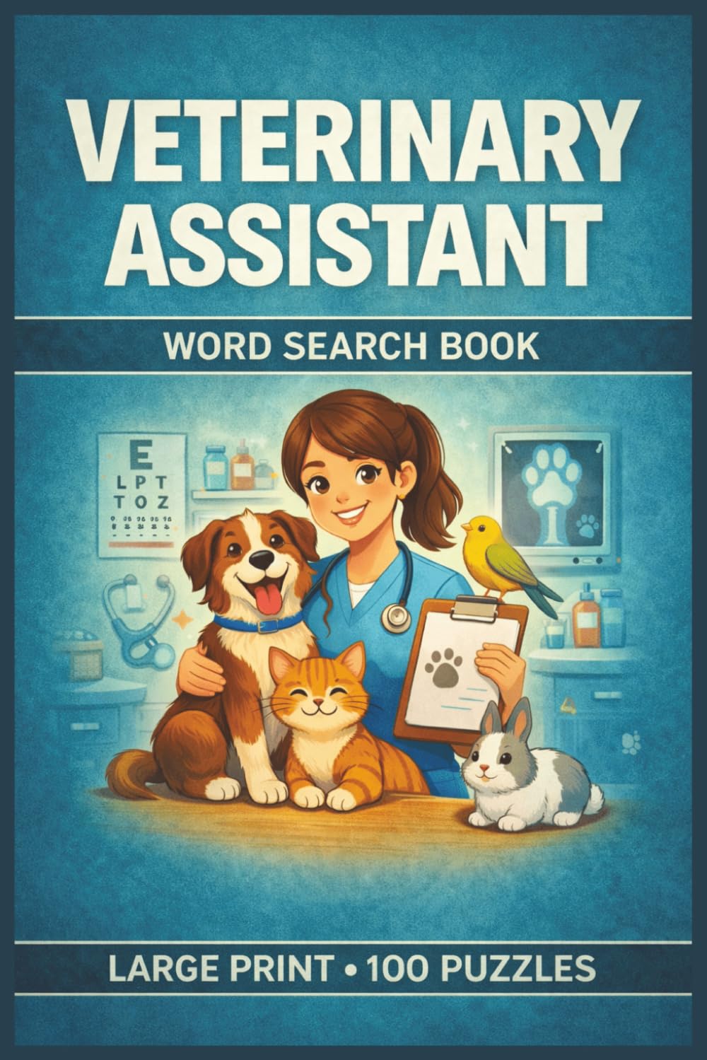 Veterinary Assistant Word Search Book: Large Print Puzzle Collection with 100 Puzzles and 2000 Unique Words on Animal Care, Clinical Procedures, and Veterinary Practice