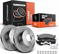 Vista 8 de A-Premium Rotores de freno de disco perforados y ranurados delanteros de 11.02 pulgadas (11.020 in) + kit de pastillas de cerámica compatible