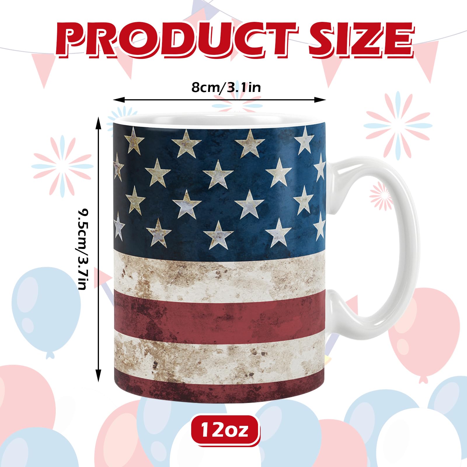 Patriotische Keramik-Tassen – 2 Stück, 340 Ml, Mit US-Flaggen-Design, Sternen & Streifen, Für 4. Juli, Geschenk Oder Deko