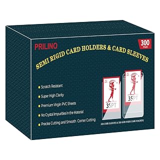 600ct Semi Rigid Card Holders & Card Sleeves - Ultra Clear Semi Rigid Card Protector for Graded Cards Submissions, Protective Holders for Sports and Trading Cards with 1/2" Lip - Amazon product rated Grade B