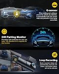 GKU Dash Cam Front and Rear Camera,4K+1080P Dual Dash Camera for Cars Built-in 5GHz WiFi GPS,with 64G SDcard,1.47" Display Dashcam, 24HParking Mode,App Control,Super Night Vision,WDR (D600pro)