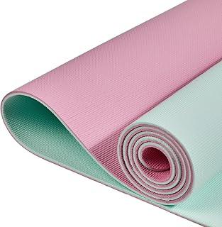 AmazonBasics Dual Colour Yoga Mat | 6 MM Thick Mat | Carry Strap | Grippy Surface | Anti Slip Exercise Mat | TPE & EVA Mat... Price In India
