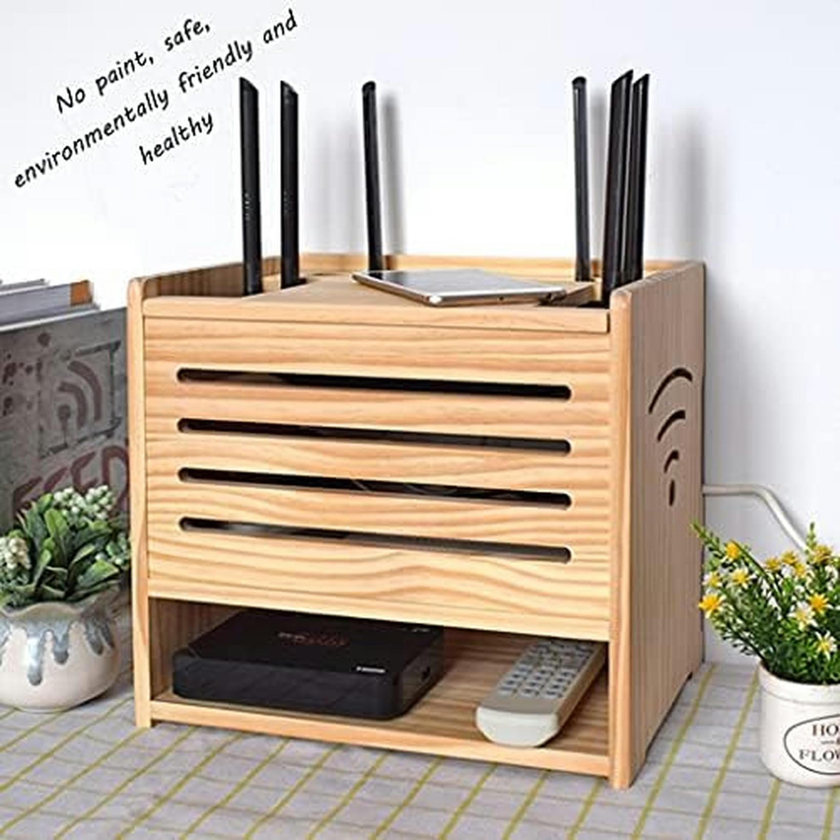 WLAN-Router-Box, Router-Regal, Router-Aufbewahrungsbox, Wandregalhalterung, Router-Halterung, Set-Top-Regalhalterung for TV-Zubehör, Router-TV-Box, Set-Top-Box