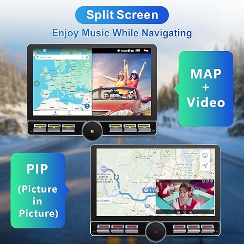 Miniatura 7 de Radio Android Single DIN inalámbrica Carplay Android Auto 8-Core 10.1 pulgadas pantalla táctil estéreo de coche con pantalla táctil flotante