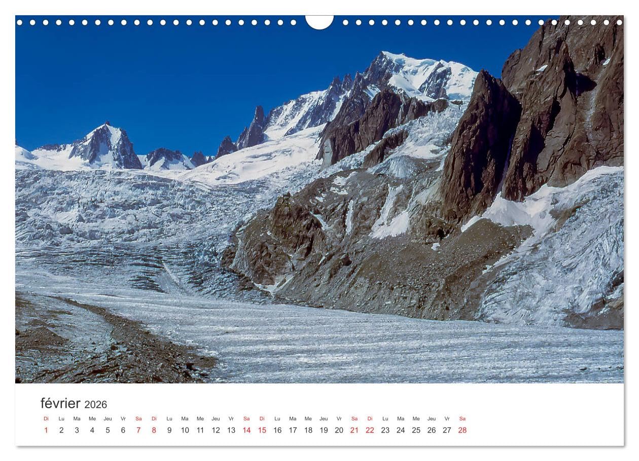 Paysages Le massif du Mont-Blanc (Calendrier mural 2026 DIN A3 vertical), CALVENDO calendrier mensuel: Le massif du Mont-Blanc vu d'avion