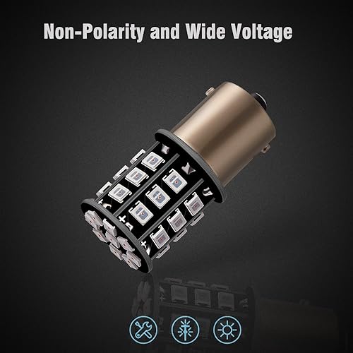 Miniatura 8 de Bombillas LED BAY15D 1157 2057 2357 7528 color rojo brillante, 12-24 V, 800 lúmenes, repuesto para luces de freno trasero, luces direccionales, luz