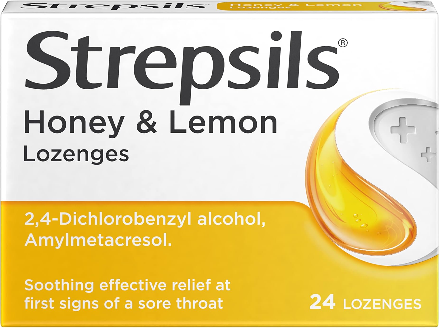 Sore Throat Relief, Honey and Lemon, 24 Lozenges, Soothes, Effective Antiseptics, Removes Germs, Fights Infections, Fast Acting, 2 Hours Relief, Medication