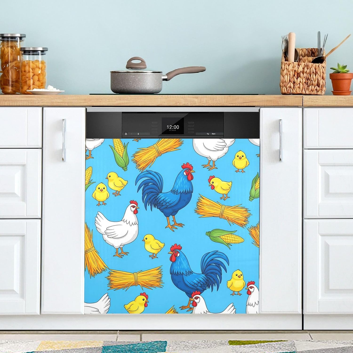 QUGRL Dragonfly Caterpillar Butterfly Net Dishwasher Magnet Cover Front Door Binoculars Leaves Bug Refrigerator Covers Magnetic Sheet Sticker Wash Machine Fridge Panel Decal for Kitchen APPL