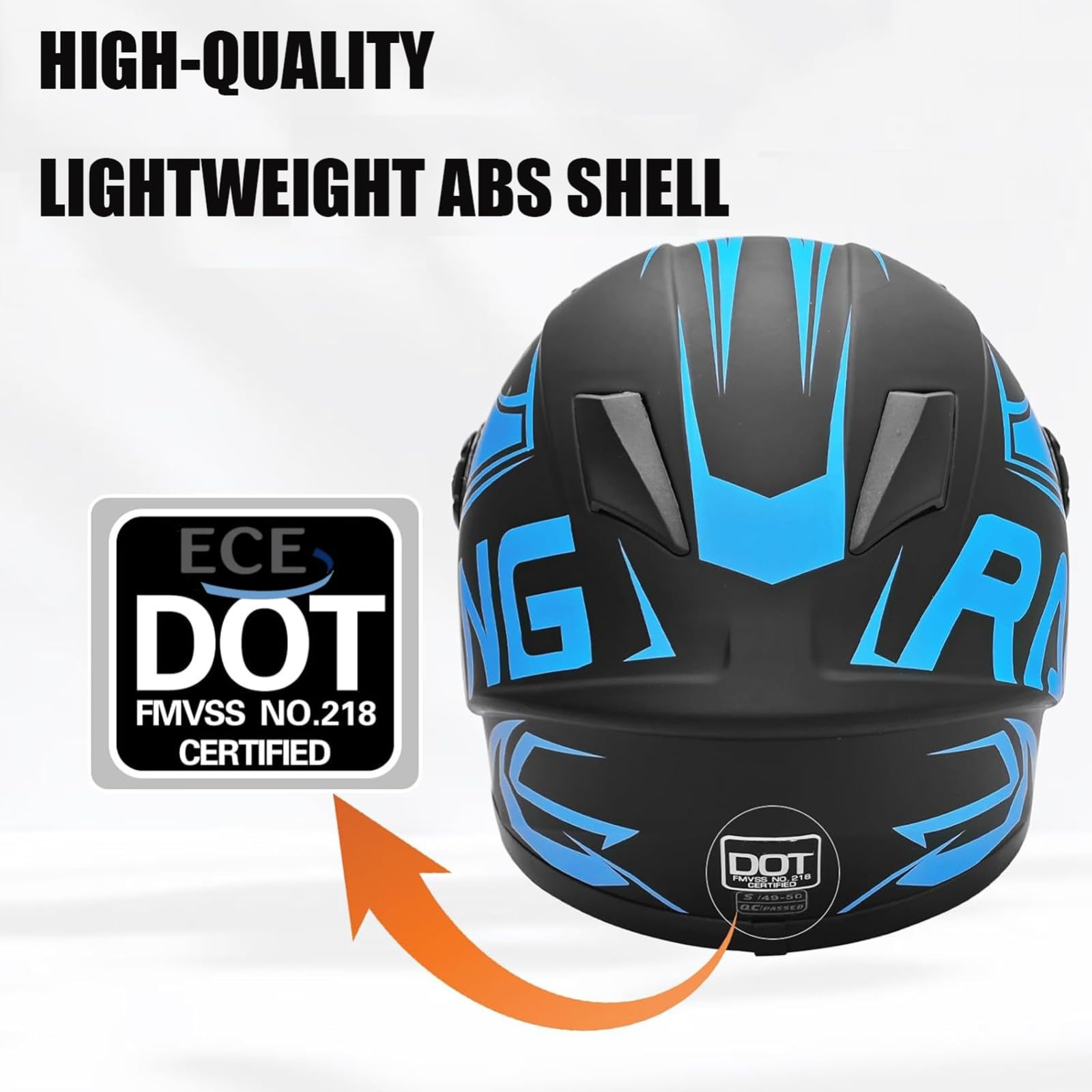 Casco Integrale Omologato DOT Per Bambini (Moto, Karting, Monopattino Elettrico, Ciclomotore), Casco Per Bambini (Maschi E Femmine) Per Quad/Moto Fuoristrada 4, XL (53-54 cm)