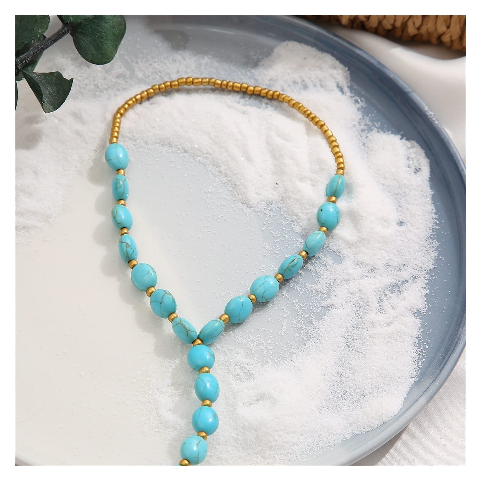 Fußkettchen Neue böhmische türkisfarbene Fußkettchen – kreative Retro-Strand-Fußkettchen für Damen