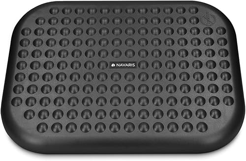 Miniatura 5 de Navaris Reposapiés ergonómico para debajo del escritorio, para el trabajo, oficina en casa, computadora, ángulo ajustable de 0 a 15 de apoyo para