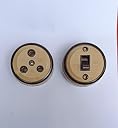 Porcelain Base Switch 16Amp (1 Way) & Socket 16Amp Vintage/Old Type With Both of ISI Marked And Heavy Duty Set of 1 gallery image