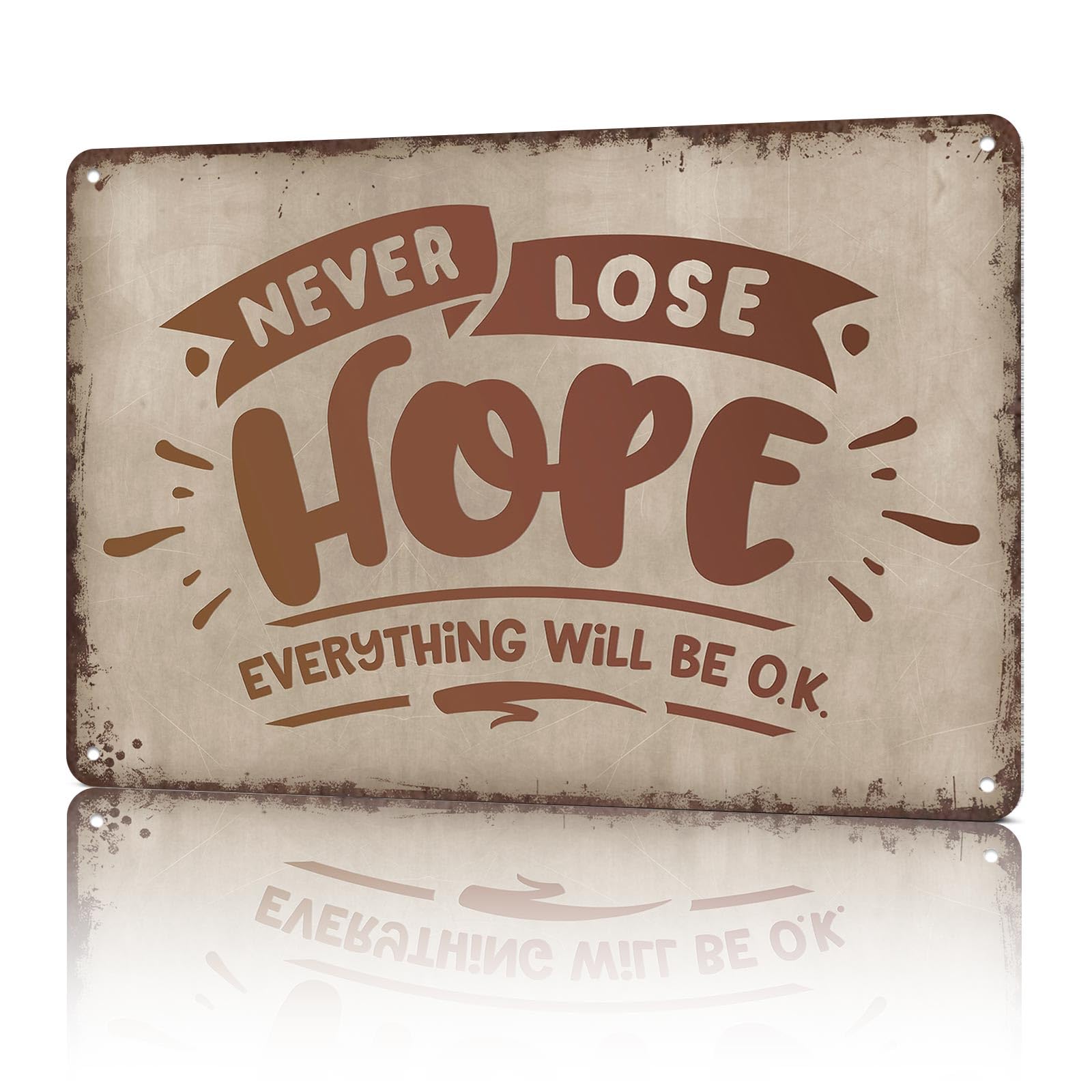 KWQDOZF Vintage Metal Signs Never Lose Hope Funny Tin Sign Poster Wall Art For Home Room Bedroom Office Decor 8x12inch