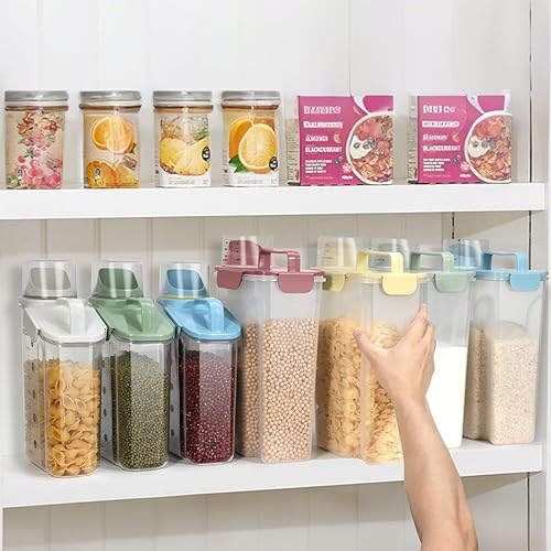 Miniatura 8 de Contenedor de almacenamiento de arroz, almacenamiento de contenedores de cereales, dispensador hermético de alimentos secos sin BPA, contenedor de