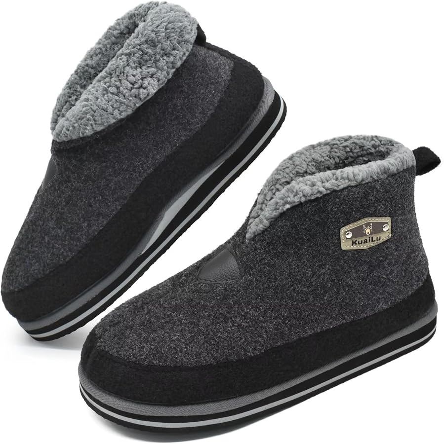 AUXDIQ Pantofole Stivaletto Donna Uomo Invernali Ciabatte da Casa Chiuse Calde Peluche Pantofola Antiscivolo Azzurro 35/36 EU