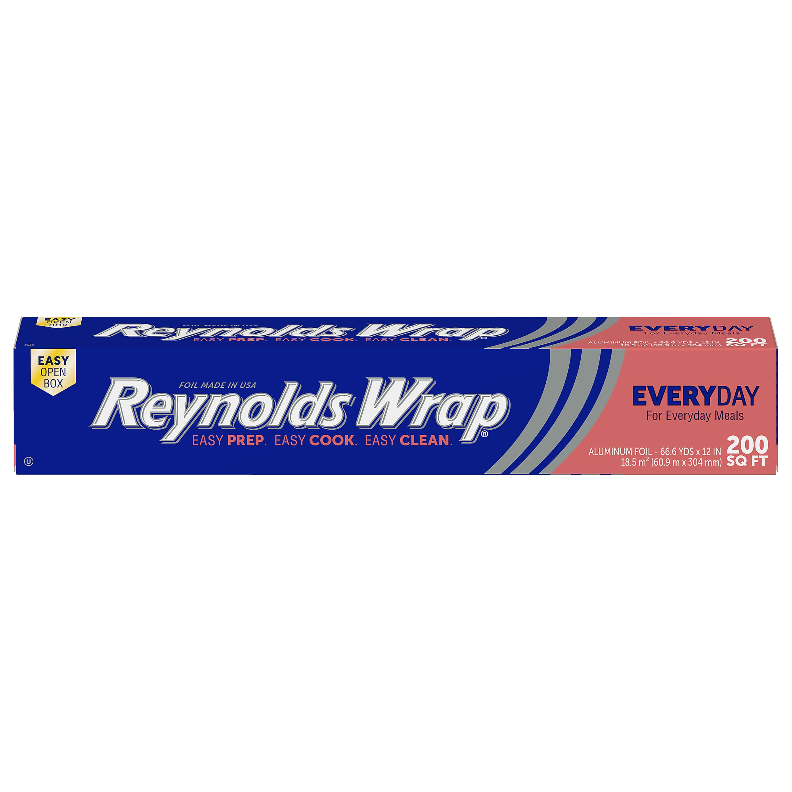 Reynolds Wrap Everyday Strength Aluminum Foil Roll, 12 Inch Wide, 200sq ft