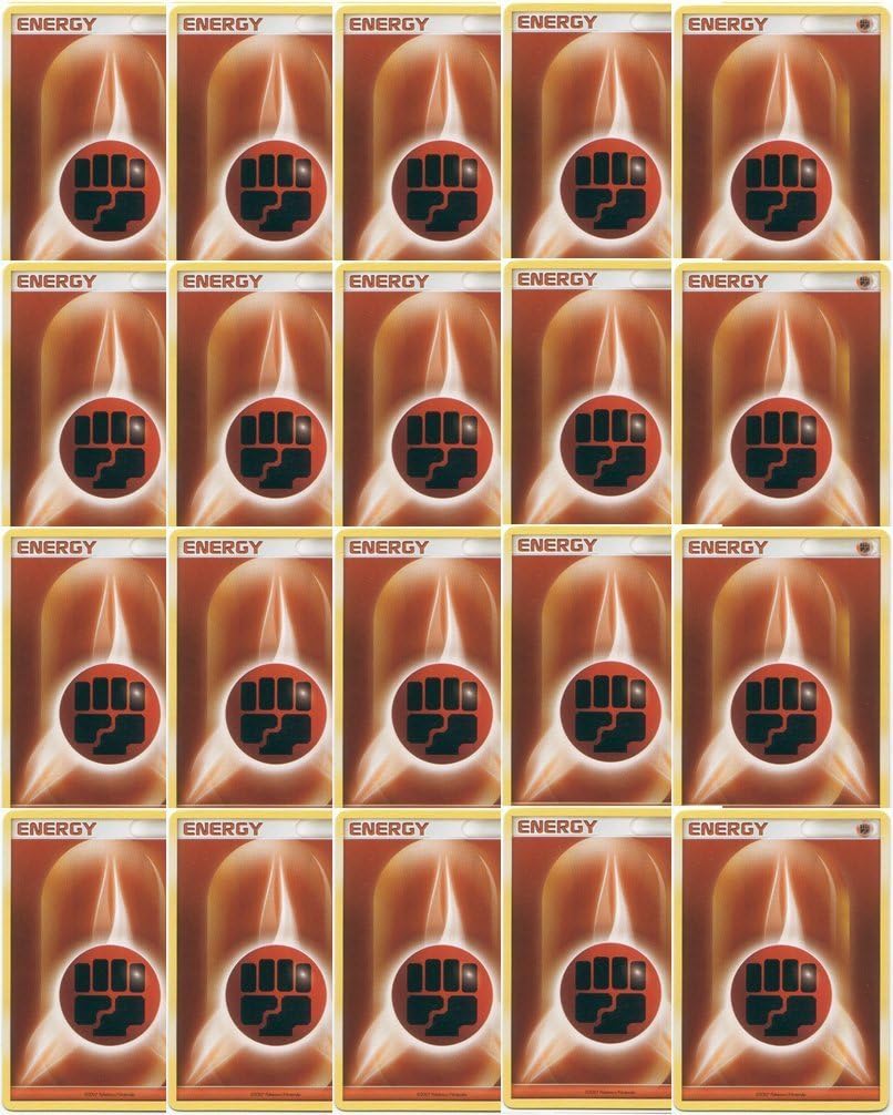 20 Basic Fighting Energy Pokemon Cards (XY/Black and White Series Design, Unnumbered) [Brown/Rock-Type]