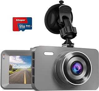 Edospor Dash Cam for Cars with 64G SD Card, 3'' IPS Screen Car Camera, 176° Wide Angle Dash Camera, 1080P FHD Dashcam with IR Night Vision, Loop Recording, Parking Mode, G-Sensor, WDR