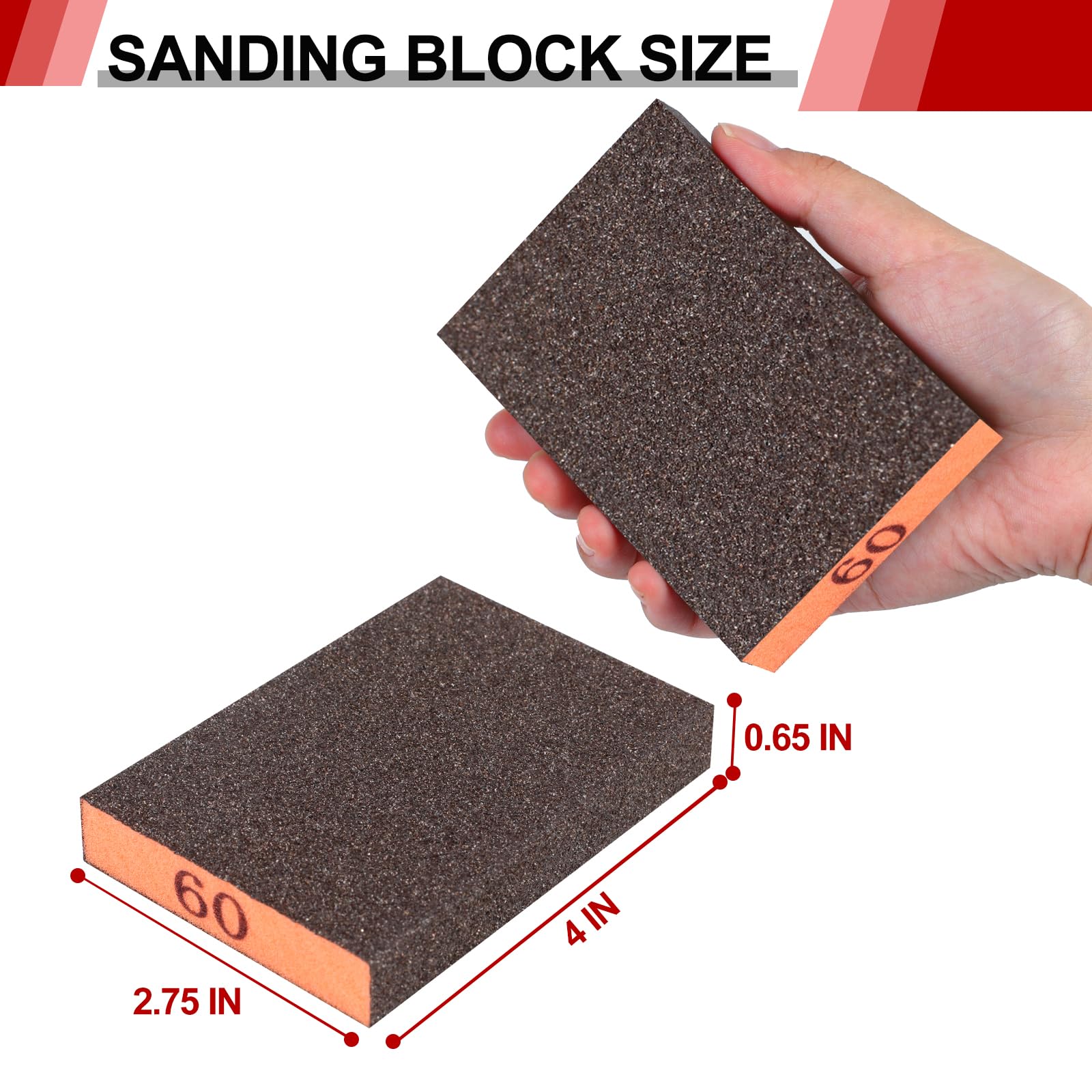 YNZDRWA 4 Pack Sanding Sponge view 2