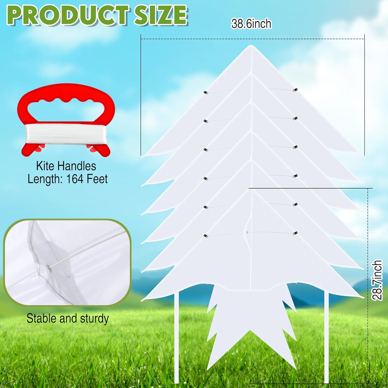 Libima DIY Kite Kit Bulk for Kids Classroom Activities, Blank Kites with String and Handles, Coloring Craft Kits for Party Favors School Camp Outdoor Games Decorating Painting