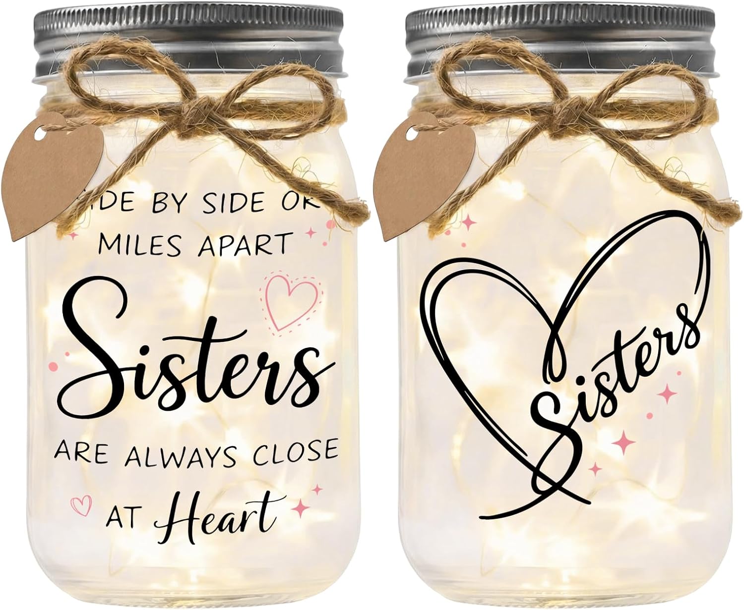 Jar Night Light, Glass Lamp, 5x3 Inch, Memorial Gift Friendship
