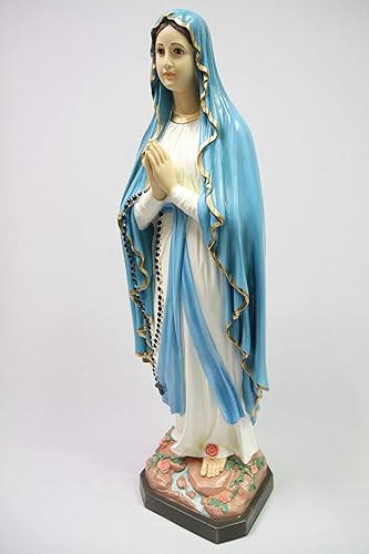Miniatura 9 de Vittoria Collection Estatua de Virgen María de 32 pulgadas de Nuestra Señora de Lourdes hecha en Italia para interiores y exteriores