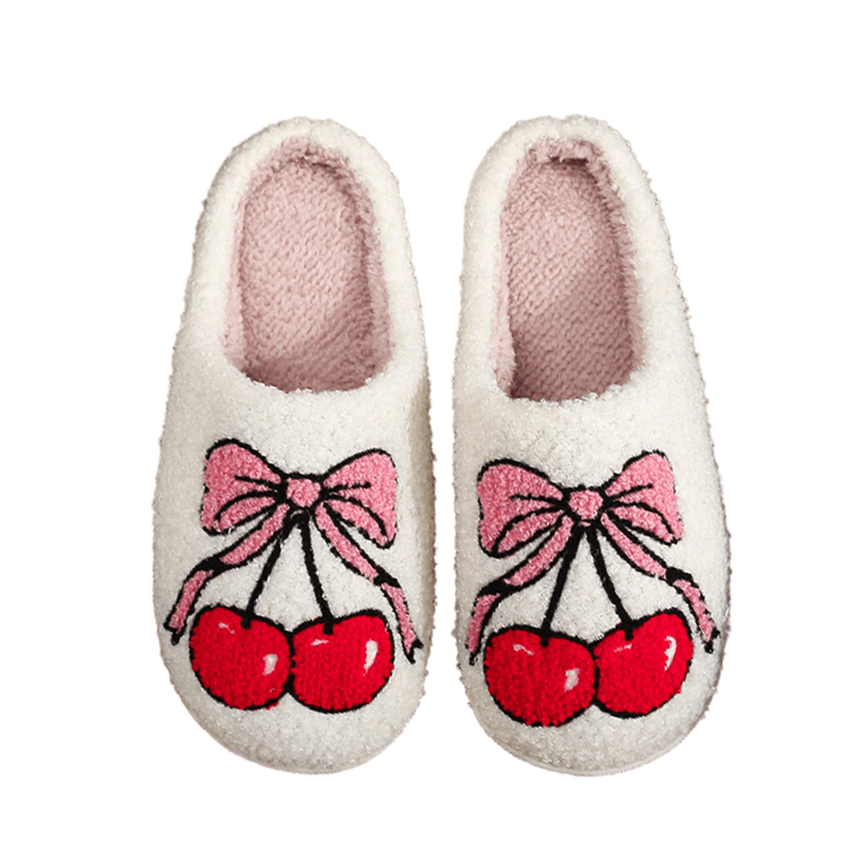 Womens Mens Plant Animal Fruit Slippers Retro Cozy Fluffy Plush Slipper Embroidered printing Warm Memory Foam Indoor Outdoor