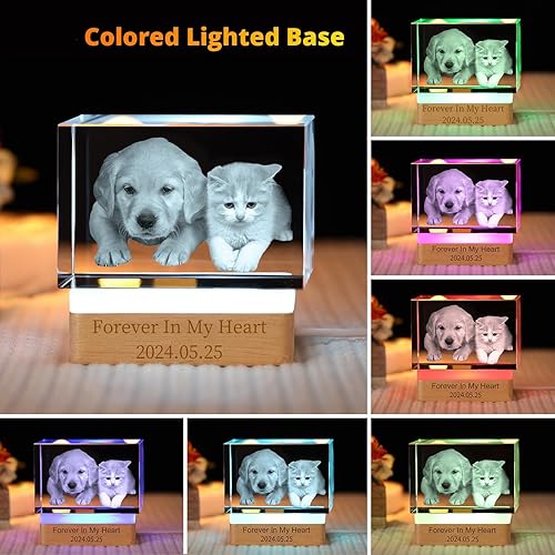 Miniatura 2 de Foto personalizada en cristal 3D, marcos de fotos de cristal personalizables, regalos personalizados con tu propia foto, aniversario de boda,