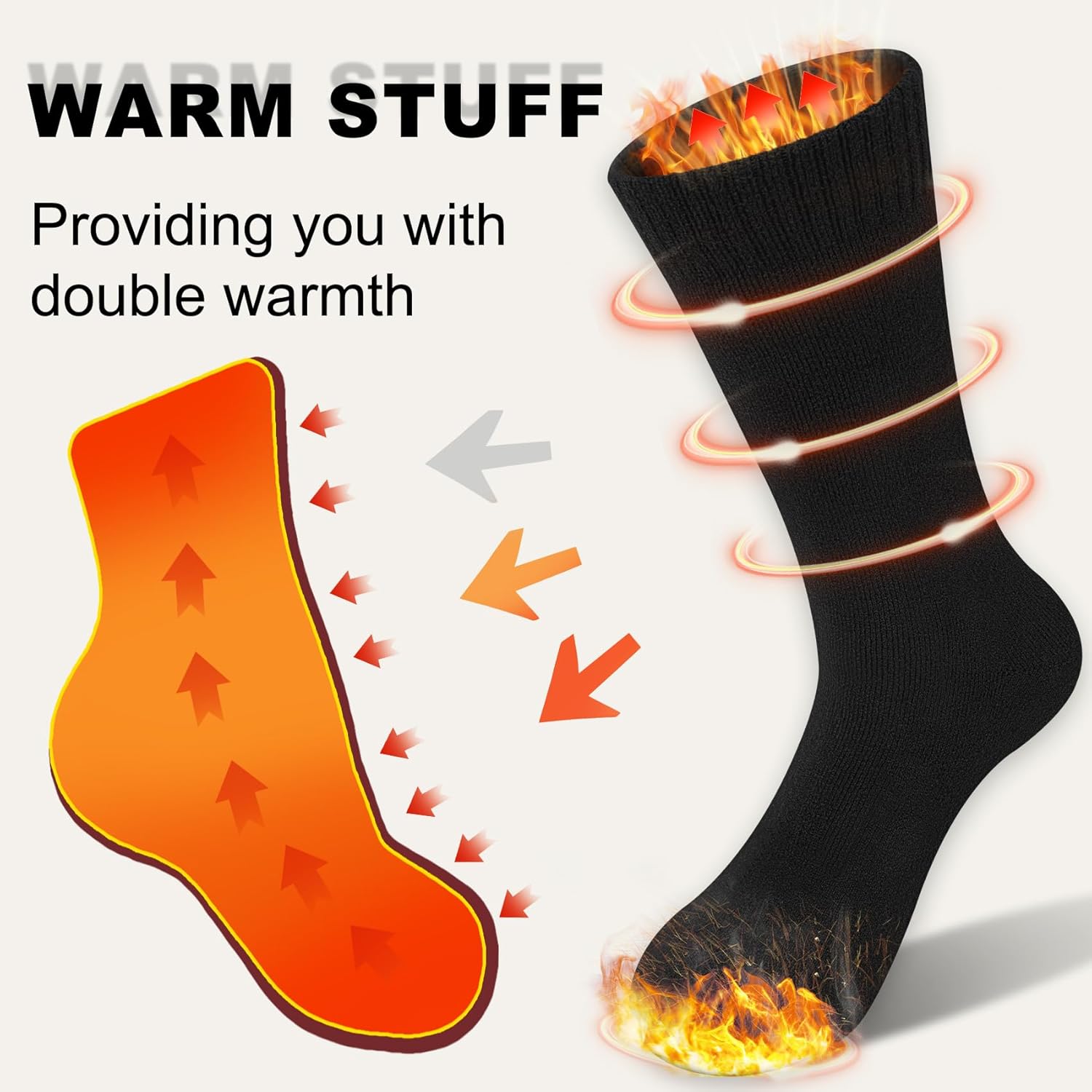 Thermal Socks for Men, Winter Warm Socks Mens for Cold Weather Extreme Temperatures - Image 4